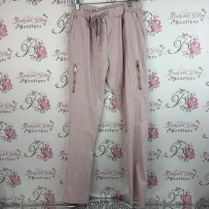 Sorell by papa fashions Italy pants zippers Women's Light Pink Joggers